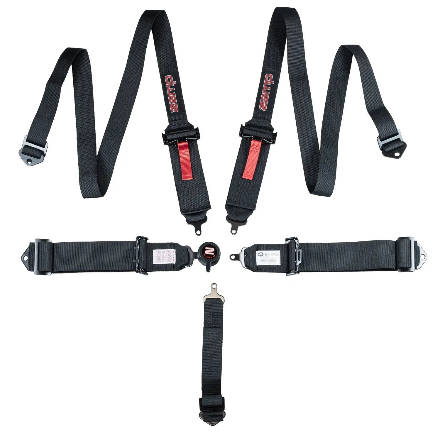 ZAMP Harness 5PT Black Cam L 2 In Shoulder SFI 16.1 Safety Equipment Safety Restraints main image