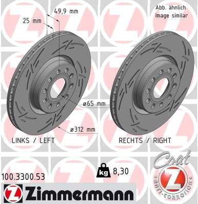 Zimmermann Disc Brake Rotor 100.3300.53
