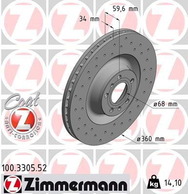 Zimmermann Brake Disc 100.3305.52