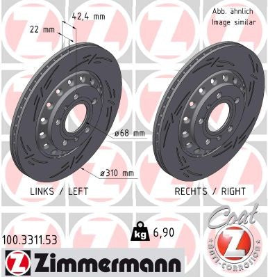 Zimmermann Disc Brake Rotor 100.3311.53