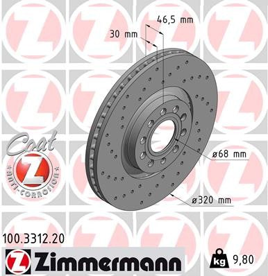 Zimmermann Brake Disc 100.3312.20
