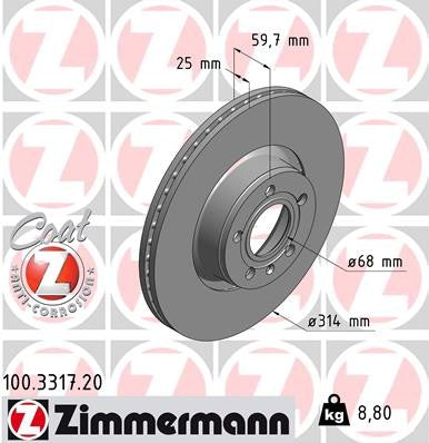 Zimmermann Brake Disc 100.3317.20