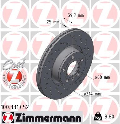 Zimmermann Brake Disc 100.3317.52