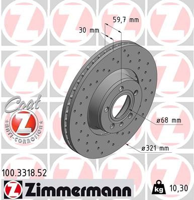 Zimmermann Brake Disc 100.3318.52