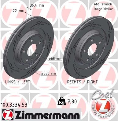Zimmermann Disc Brake Rotor 100.3334.53