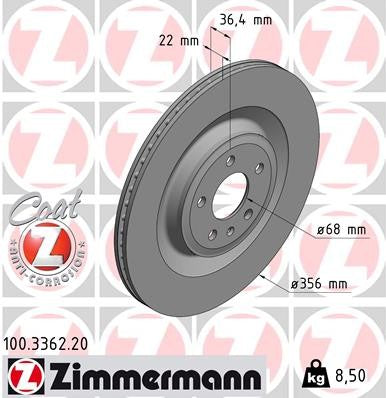 Zimmermann Disc Brake Rotor 100.3362.20