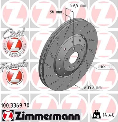 Zimmermann Brake Disc 100.3369.70