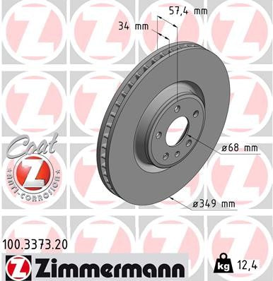 Zimmermann Disc Brake Rotor 100.3373.20