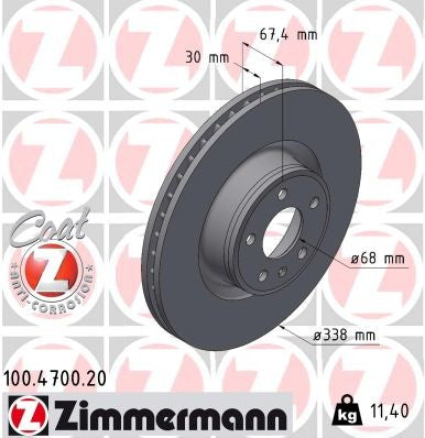 Zimmermann Disc Brake Rotor 100.4700.20