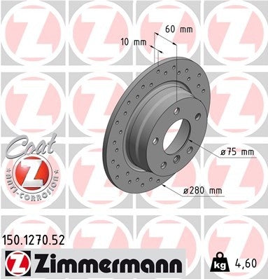Zimmermann Disc Brake Rotor 150.1270.52