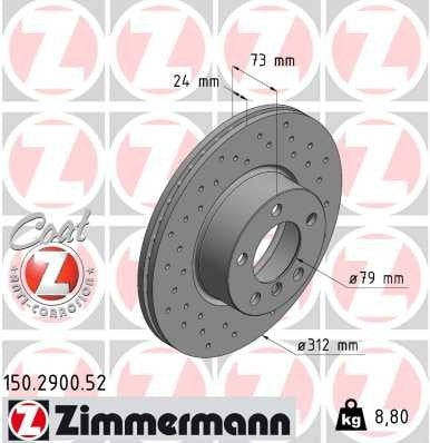 Zimmermann Disc Brake Rotor 150.2900.52