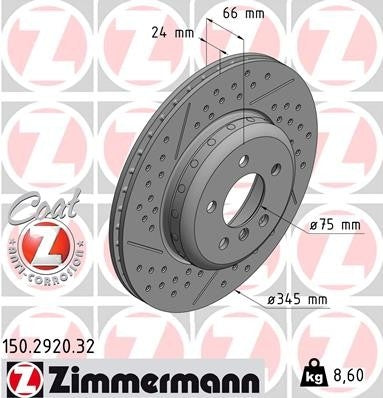 Zimmermann Disc Brake Rotor 150.2920.32