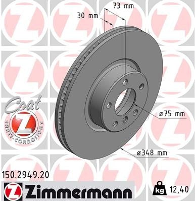Zimmermann Disc Brake Rotor 150.2949.20