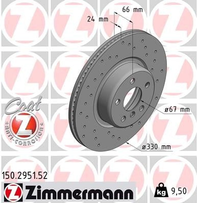 Zimmermann Disc Brake Rotor 150.2951.52
