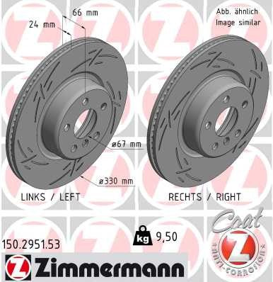 Zimmermann Disc Brake Rotor 150.2951.53