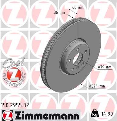 Zimmermann Disc Brake Rotor 150.2955.32