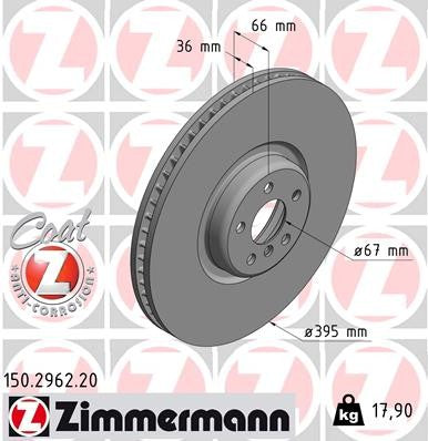 Zimmermann Disc Brake Rotor 150.2962.20