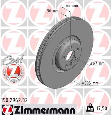 Zimmermann Disc Brake Rotor 150.2962.32