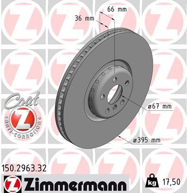 Zimmermann Disc Brake Rotor 150.2963.32