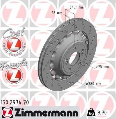 Zimmermann Disc Brake Rotor 150.2974.70