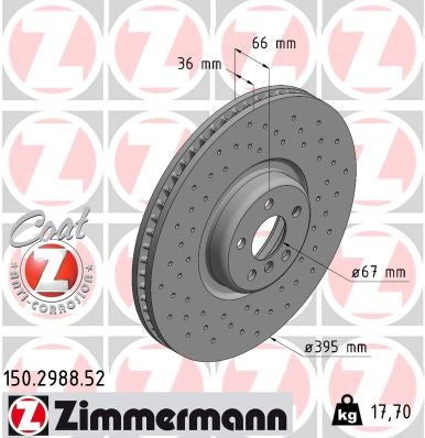 Zimmermann Disc Brake Rotor 150.2988.52