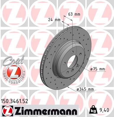 Zimmermann Brake Disc 150.3461.52
