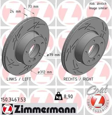 Zimmermann Disc Brake Rotor 150.3467.53