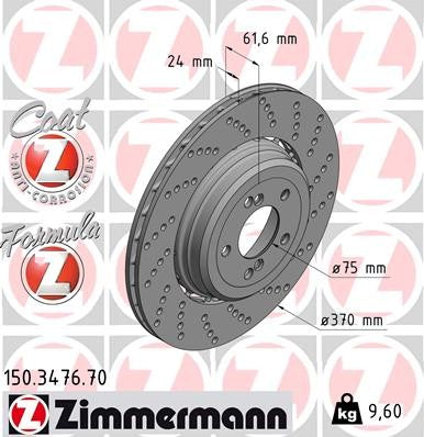 Zimmermann Disc Brake Rotor 150.3476.70