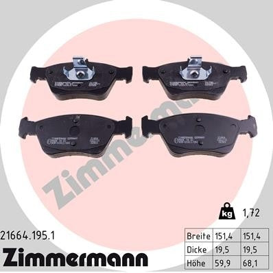 Zimmermann Disc Brake Pad Set 21664.195.1