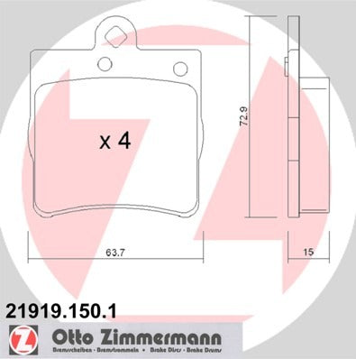 Zimmermann Disc Brake Pad Set 21919.150.1