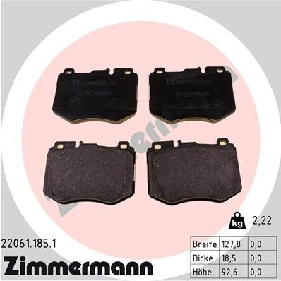 Zimmermann Disc Brake Pad Set 22061.185.1
