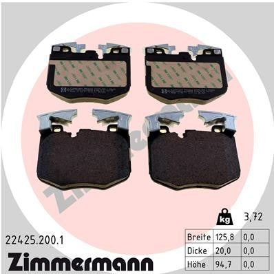 Zimmermann Disc Brake Pad Set 22425.200.1