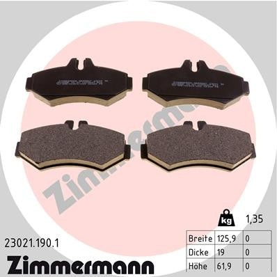 Zimmermann Disc Brake Pad Set 23021.190.1