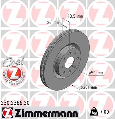 Zimmermann Brake Disc 230.2366.20