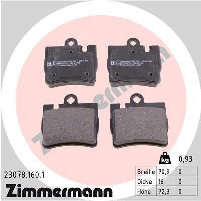 Zimmermann Disc Brake Pad Set 23078.160.1