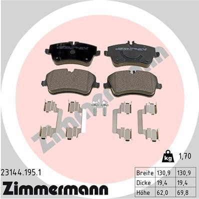 Zimmermann Disc Brake Pad Set 23144.195.1