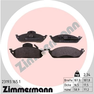 Zimmermann Disc Brake Pad Set 23193.165.1