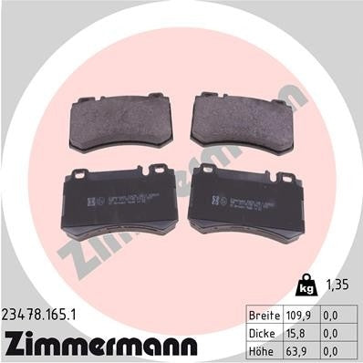 Zimmermann Disc Brake Pad Set 23478.165.1