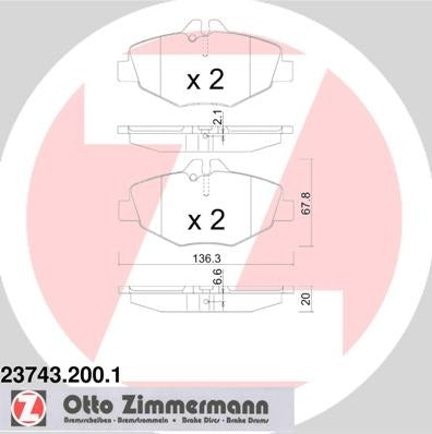 Zimmermann Disc Brake Pad Set 23743.200.1