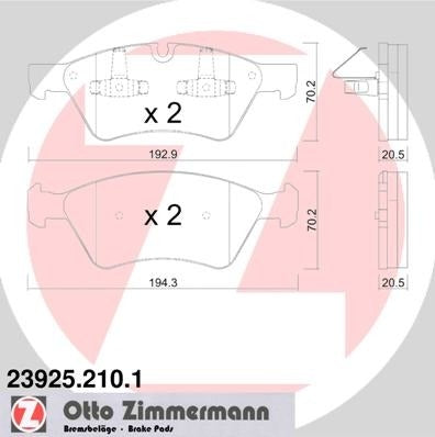 Zimmermann Disc Brake Pad Set 23925.210.1