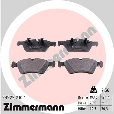 Zimmermann Disc Brake Pad Set 23925.210.1