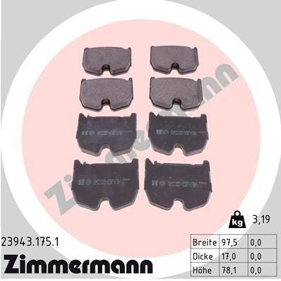 Zimmermann Disc Brake Pad Set 23943.175.1