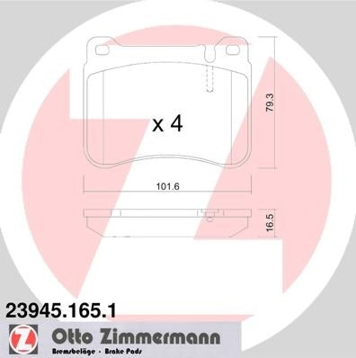 Zimmermann Disc Brake Pad Set 23945.165.1