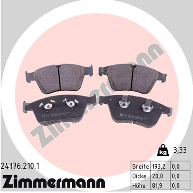 Zimmermann Disc Brake Pad Set 24176.210.1