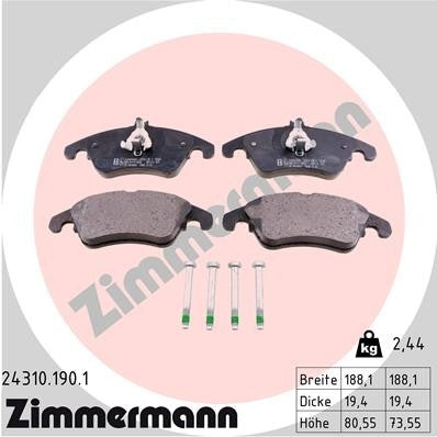 Zimmermann Disc Brake Pad Set 24310.190.1