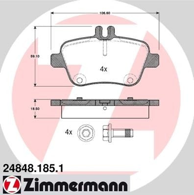 Zimmermann Disc Brake Pad Set 24848.185.1
