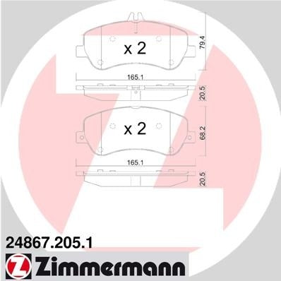 Zimmermann Disc Brake Pad Set 24867.205.1