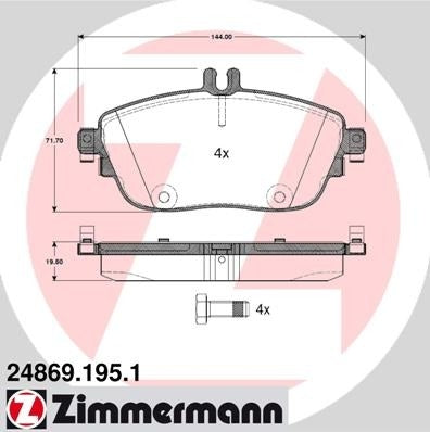Zimmermann Disc Brake Pad Set 24869.195.1