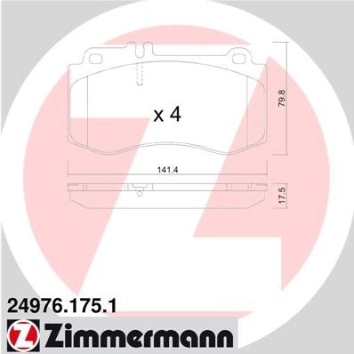Zimmermann Disc Brake Pad Set 24976.175.1