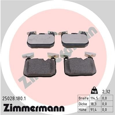 Zimmermann Disc Brake Pad Set 25028.180.1